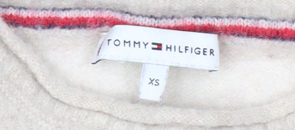 Tommy Hilfiger Girls Beige Striped Pullover Jumper XS
