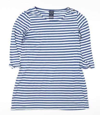 FatFace Women's Blue Striped 3/4 Sleeve T-Shirt Size 10