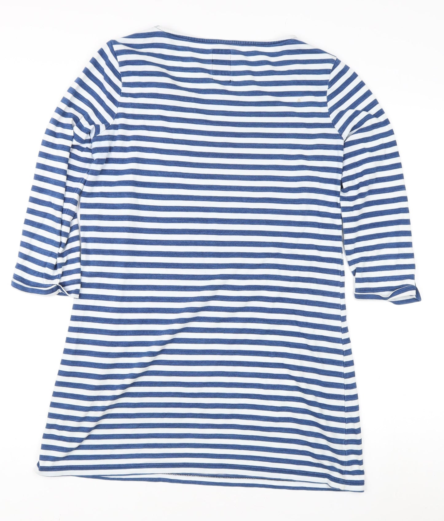 FatFace Women's Blue Striped 3/4 Sleeve T-Shirt Size 10