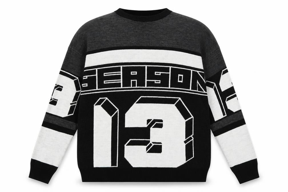 Front view of EGO unisex adults black jumper, size S, casual