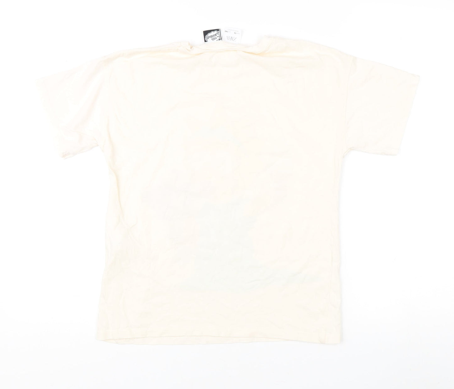 Teens UK Size 10 Zara Beige Basic T-Shirt