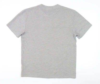 Zara Men's Grey Check T-Shirt Size L Crew Neck