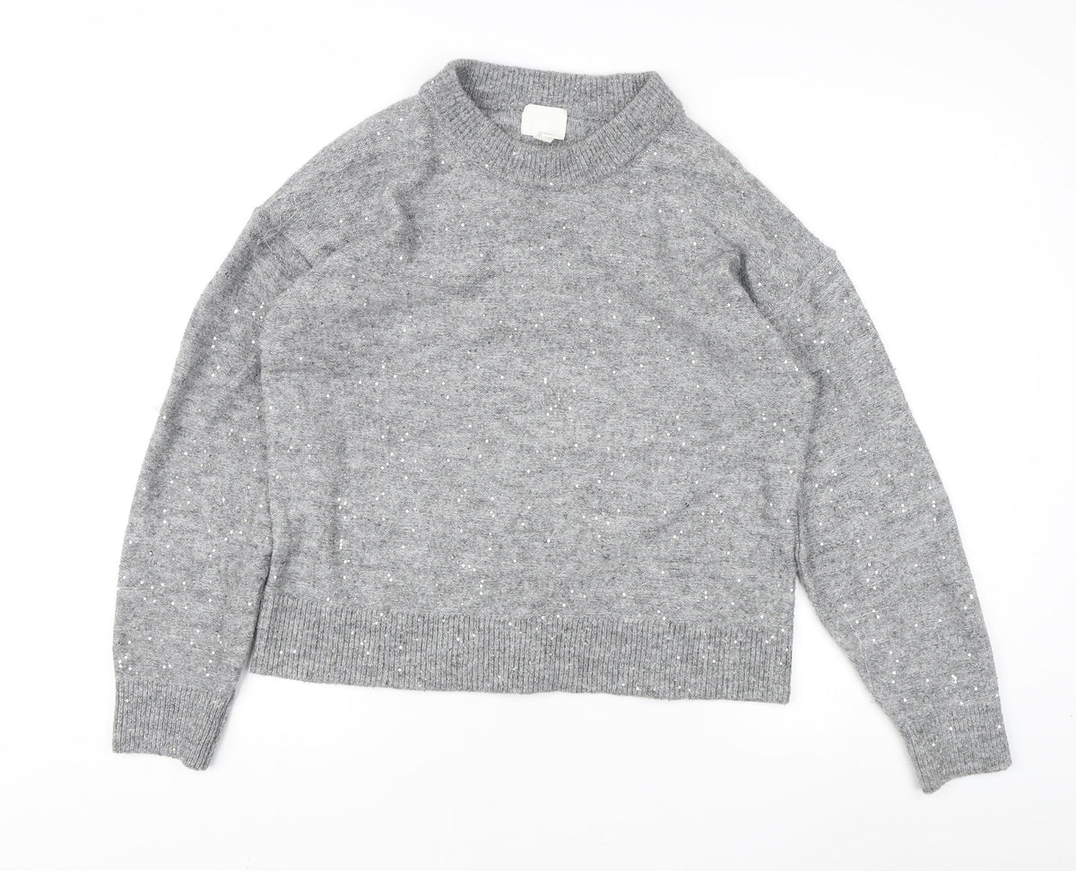 Womens UK Size XS H&M Grey Pullover Jumper