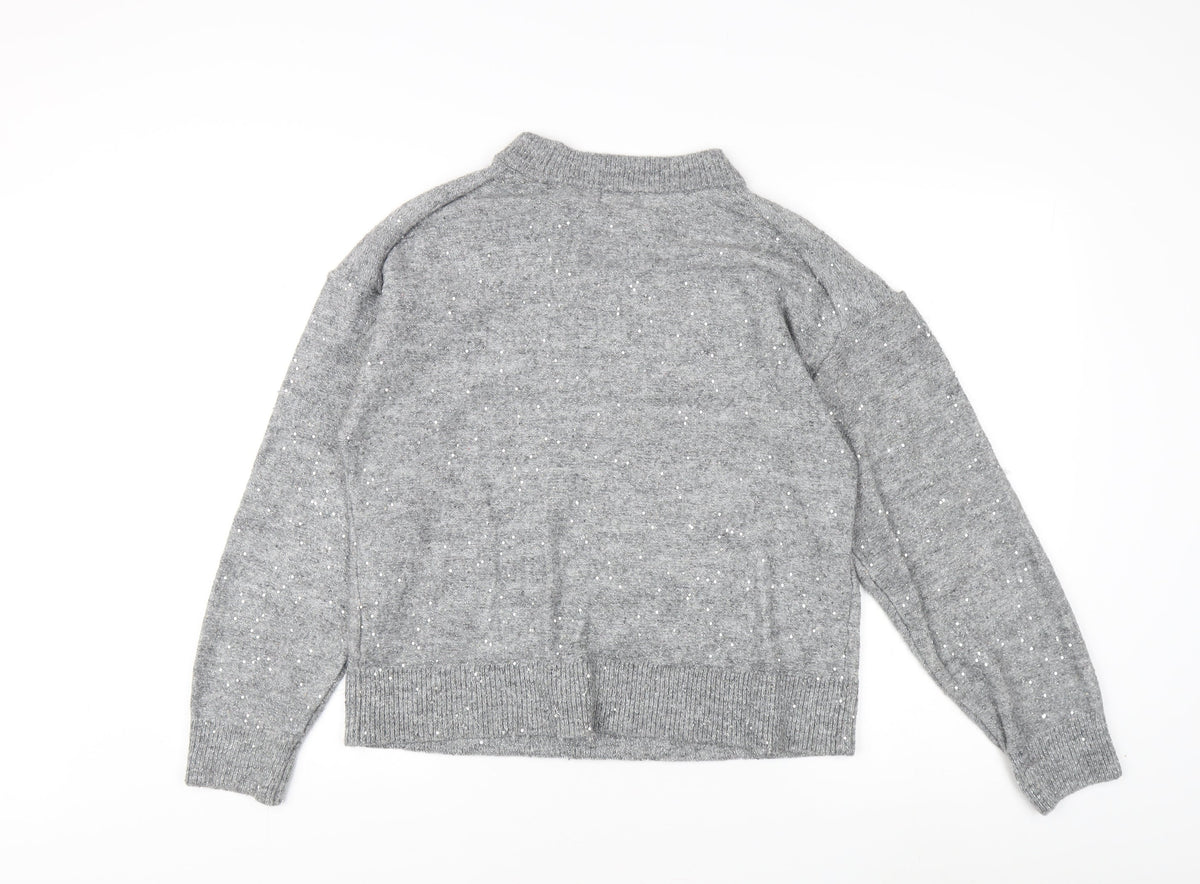 Womens UK Size XS H&M Grey Pullover Jumper