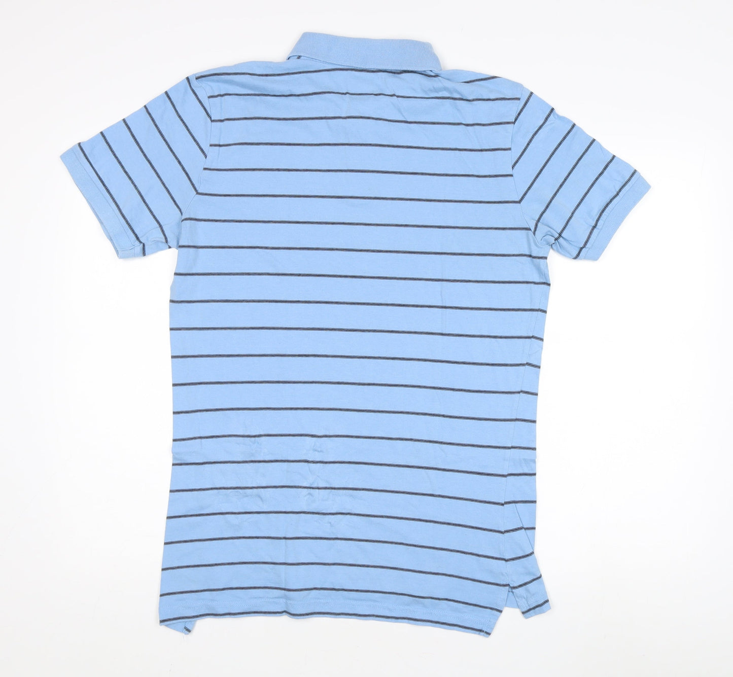 Gap Men's Blue Striped Slim Fit Polo, Size L