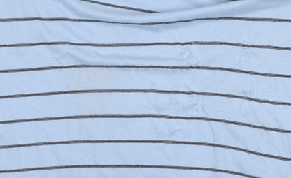 Gap Men's Blue Striped Slim Fit Polo, Size L