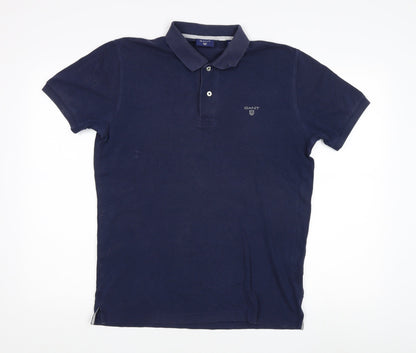 GANT Men's Blue Cotton Polo Shirt M