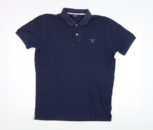 GANT Men's Blue Cotton Polo Shirt M