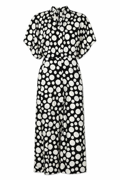 Zara Women’s Black Polka Dot Jumpsuit - Size S