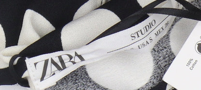 Zara Women’s Black Polka Dot Jumpsuit - Size S