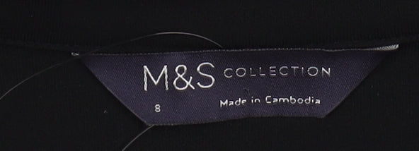 Marks & Spencer Women's Black Long Sleeve Dress Size 8