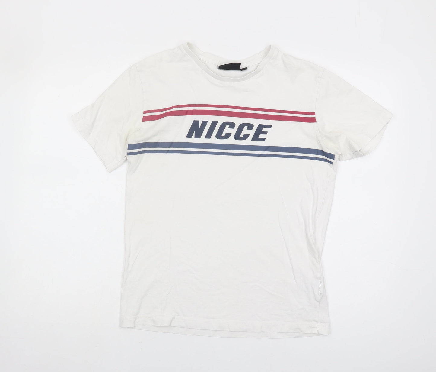 Nicce Men's White Graphic Print T-Shirt - Small