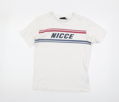 Nicce Men's White Graphic Print T-Shirt - Small