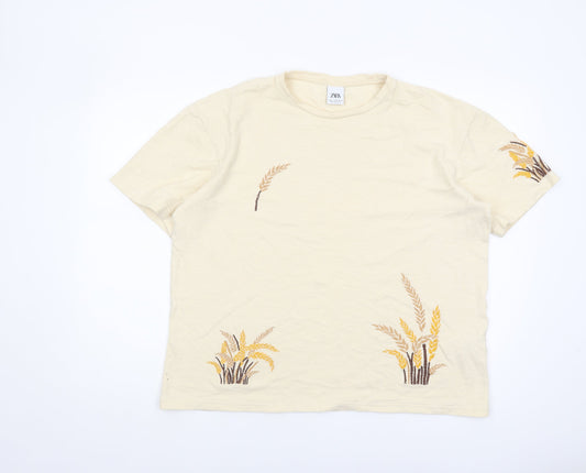 Womens UK Size 12 Zara Beige  T-Shirt