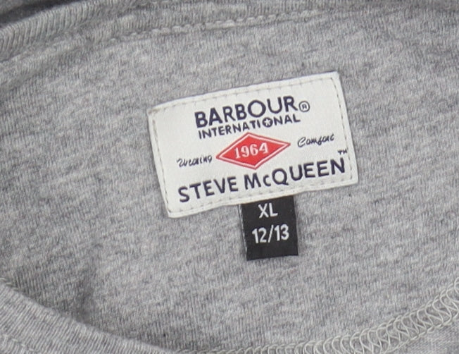Barbour Boys Grey Long Sleeve T-Shirt XL, Casual Graphic Print