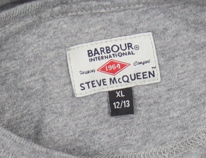 Barbour Boys Grey Long Sleeve T-Shirt XL, Casual Graphic Print