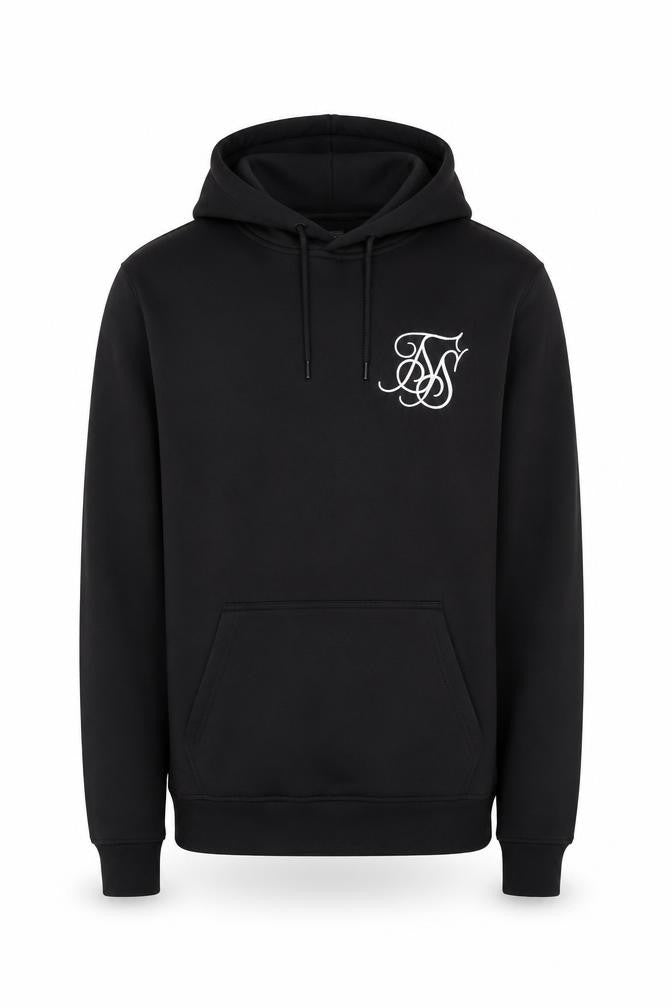 Mens UK Size XS SikSilk Black Pullover Hoodie