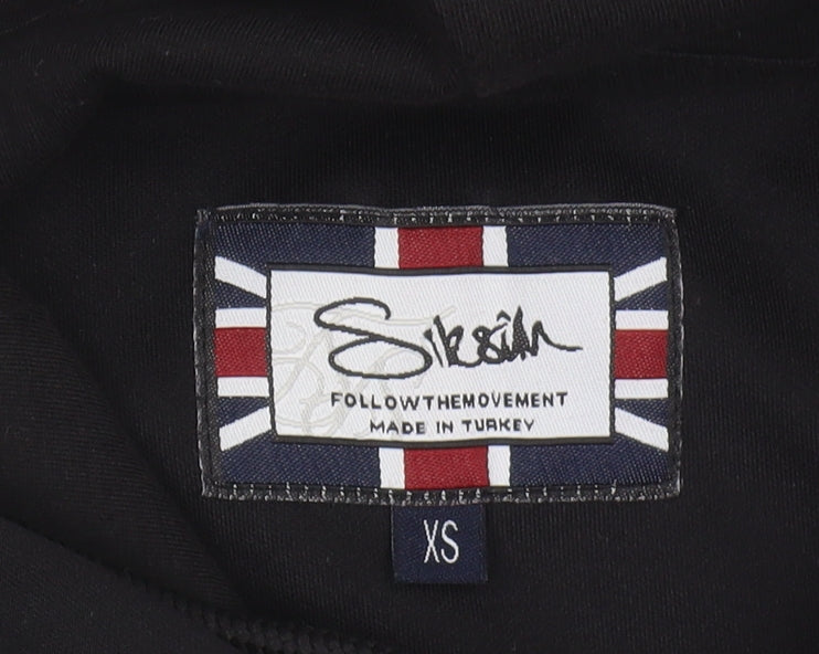 Mens UK Size XS SikSilk Black Pullover Hoodie