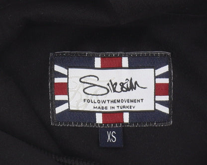 Mens UK Size XS SikSilk Black Pullover Hoodie