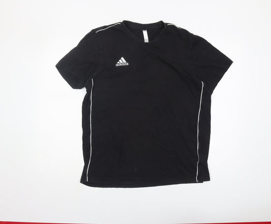 Adidas Men's Black Crew Neck T-Shirt - Size L
