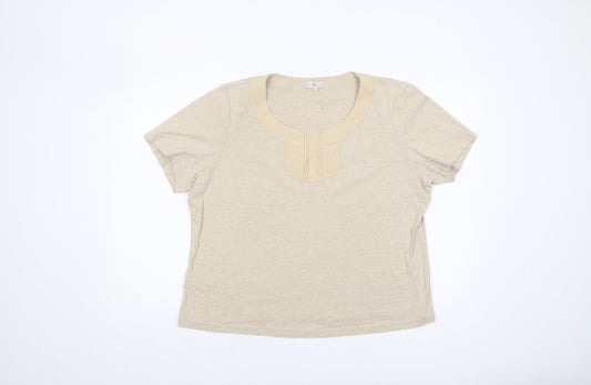 Womens UK Size XL CC Beige Basic T-Shirt