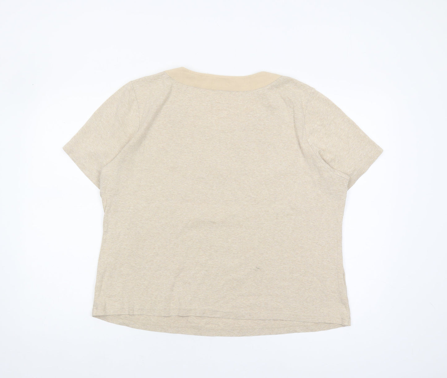 Womens UK Size XL CC Beige Basic T-Shirt