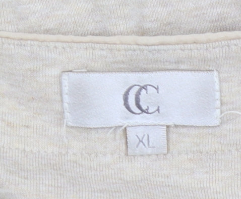 Womens UK Size XL CC Beige Basic T-Shirt