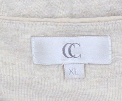 Womens UK Size XL CC Beige Basic T-Shirt