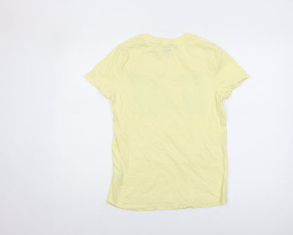 Womens UK Size XS Looney Tunes Yellow Basic T-Shirt