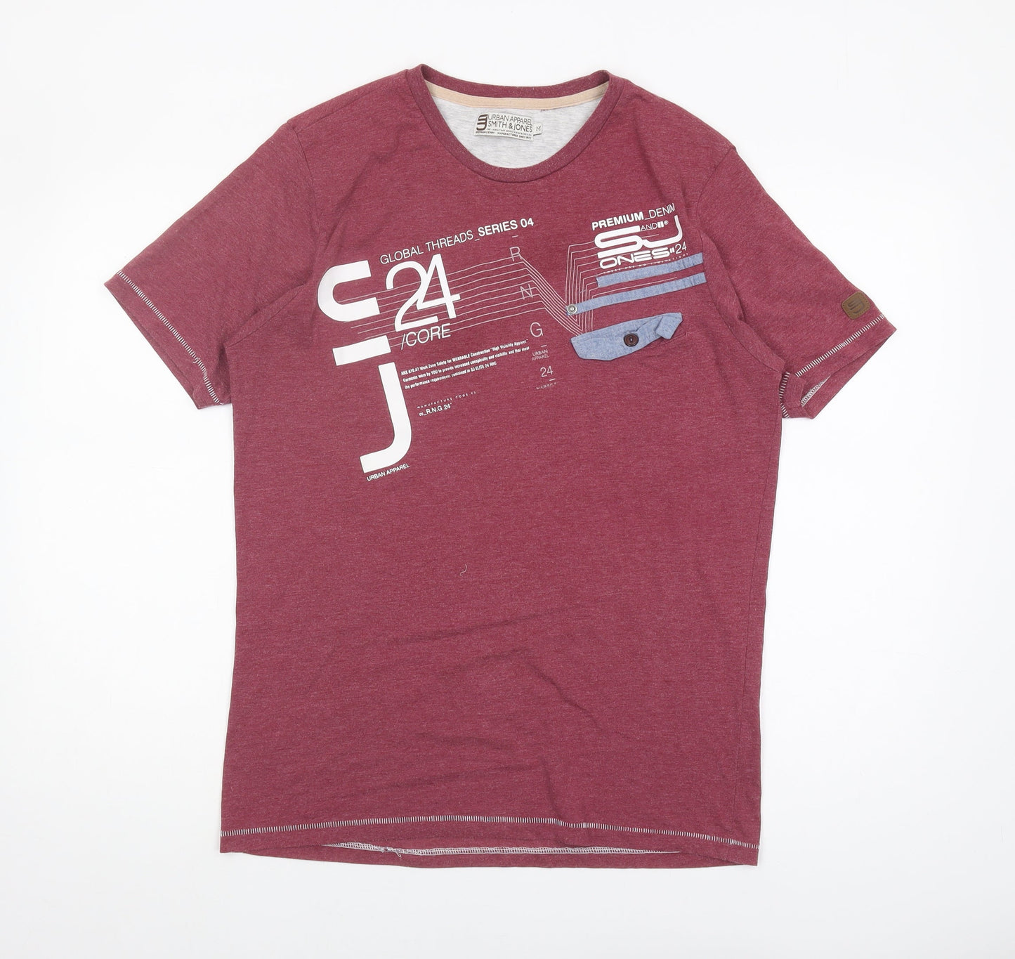 SMITH & JONES Men's Red Medium Graphic T-Shirt