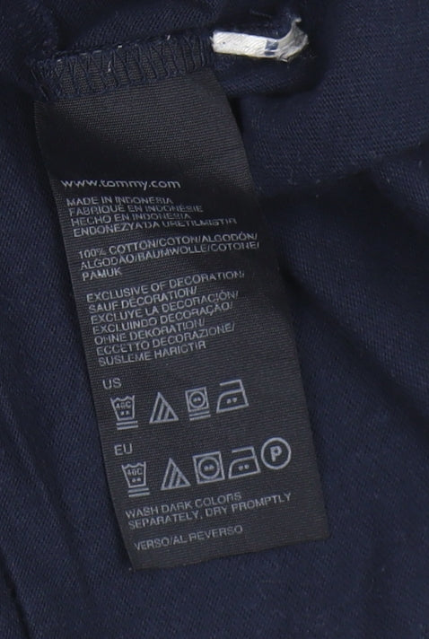 Tommy Hilfiger Men's Blue T-Shirt, M, Short Sleeve, Crew Neck