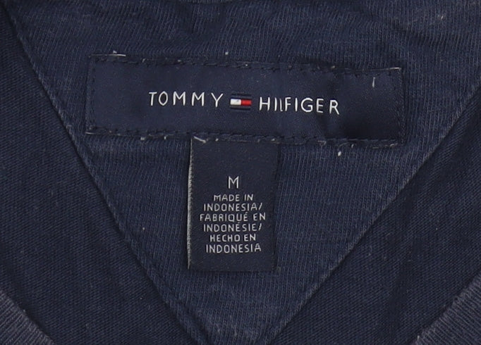 Tommy Hilfiger Men's Blue T-Shirt, M, Short Sleeve, Crew Neck
