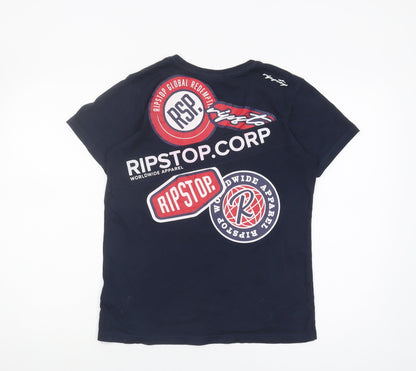 RIPSTOP Boys Blue Graphic T-Shirt 11-12 Years Regular Fit