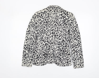 H&M Women's Black Animal Print Blazer Size 6