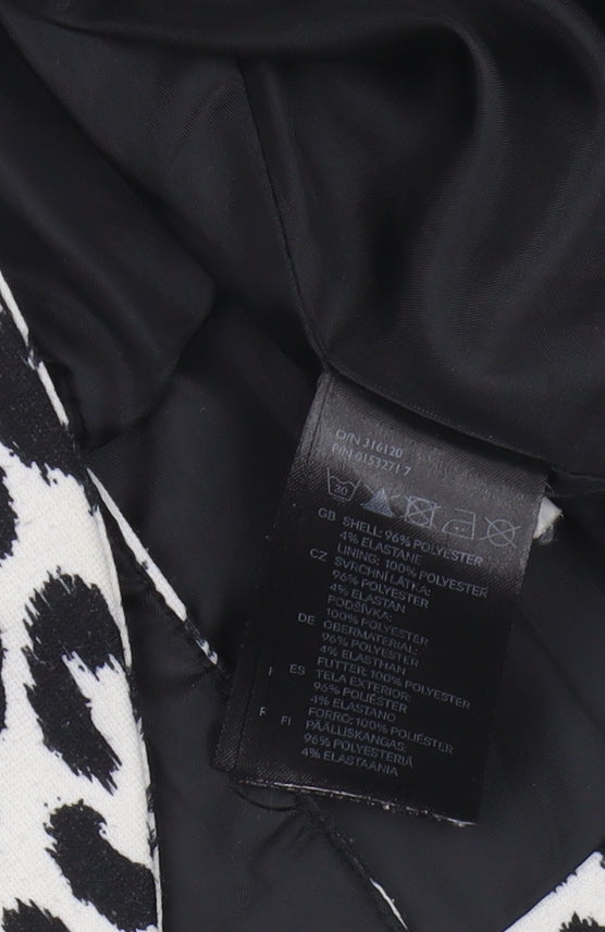 H&M Women's Black Animal Print Blazer Size 6