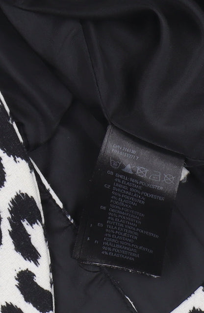 H&M Women's Black Animal Print Blazer Size 6