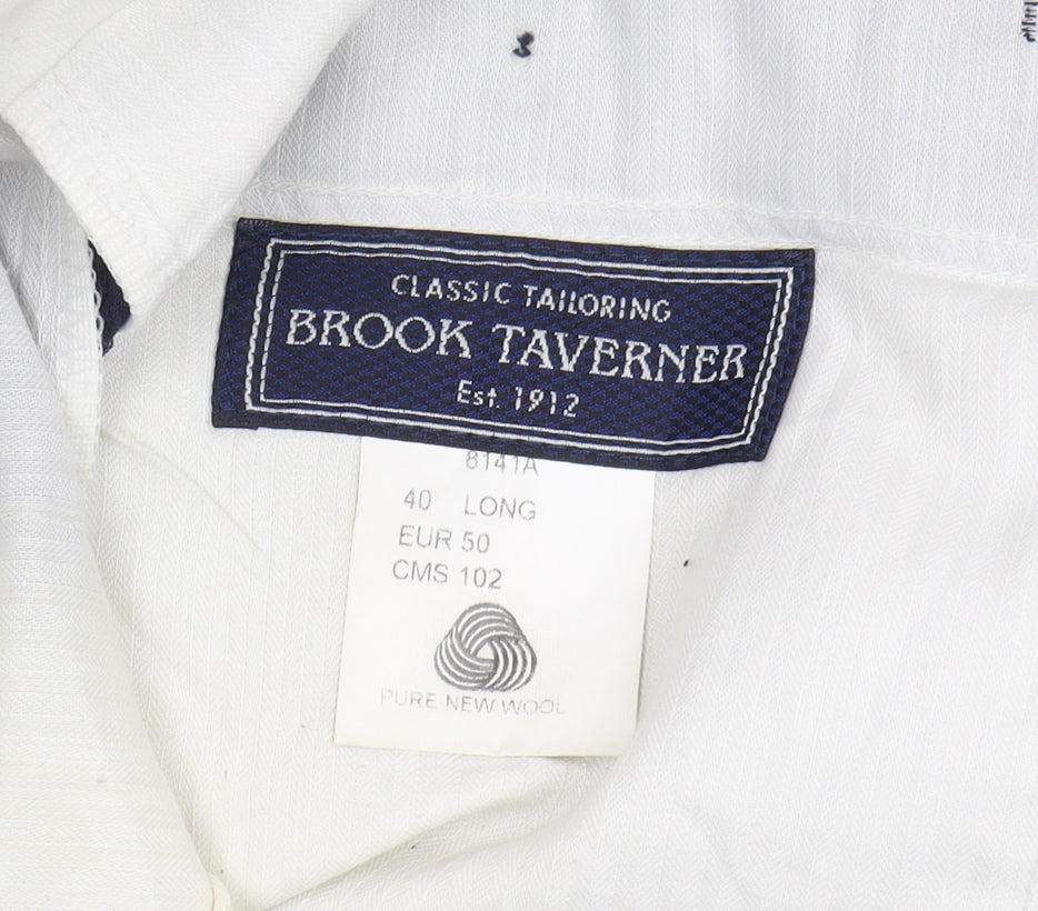 Brook Taverner Men's Blue Wool Dress Pants Size 40