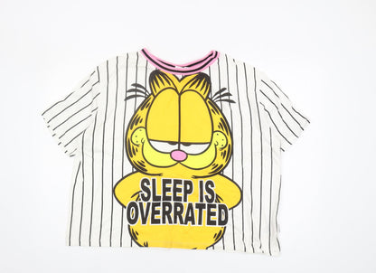 Garfield Odie Women's L T-Shirt Multicolour Ringer Top