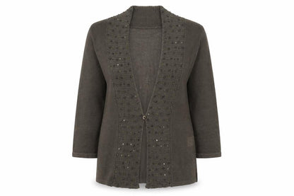 Womens UK Size 10 Alex & Co. Brown Cardigan Jumper