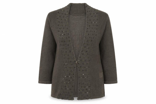 Womens UK Size 10 Alex & Co. Brown Cardigan Jumper