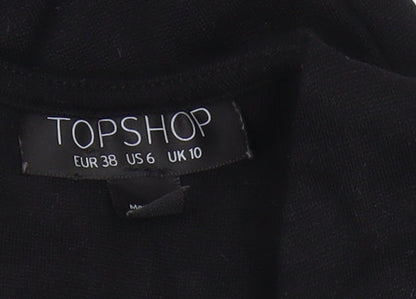 Topshop Women's Black Wrap Dress Size 10