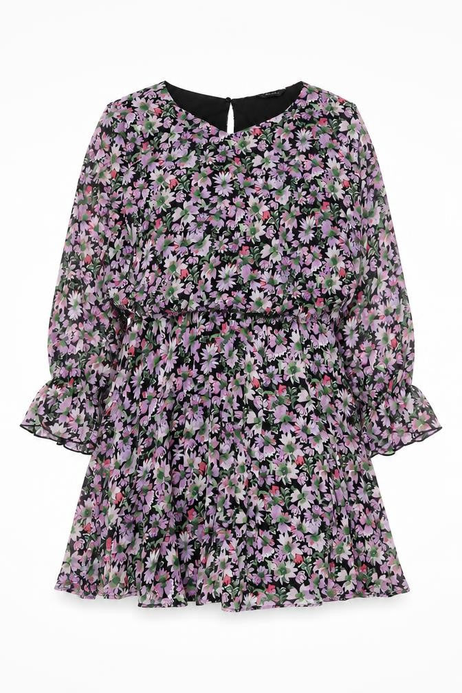 Zara Women's Multicoloured Floral Dress Size 12
