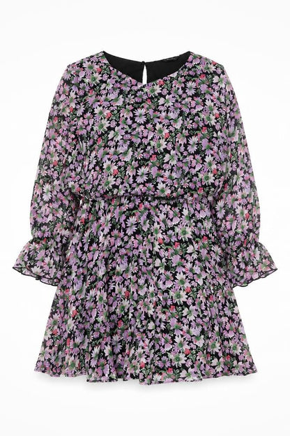 Zara Women's Multicoloured Floral Dress Size 12