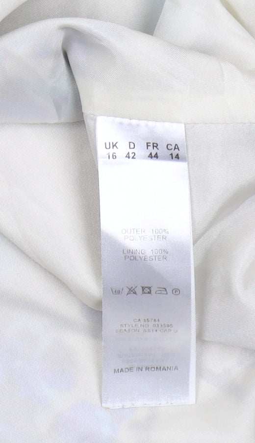 Minuet Petite Blue Floral Round Neck Top Women Size 16