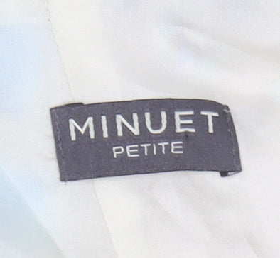 Minuet Petite Blue Floral Round Neck Top Women Size 16