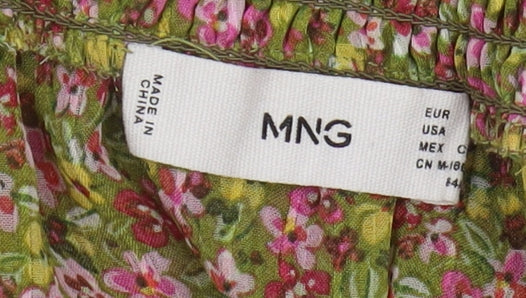 MNG Women's Cropped Floral Blouse Size 14, Multicolour, Bohemian