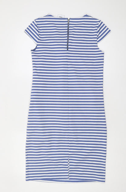 Mamalicious Women's Blue Striped Maternity Sheath Dress