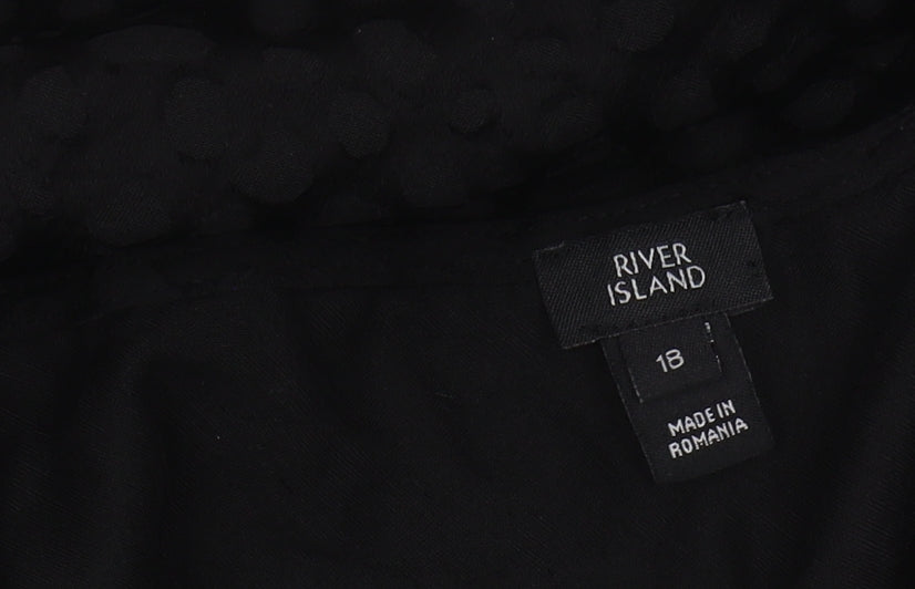 Womens UK Size 18 River Island Black  Blouse