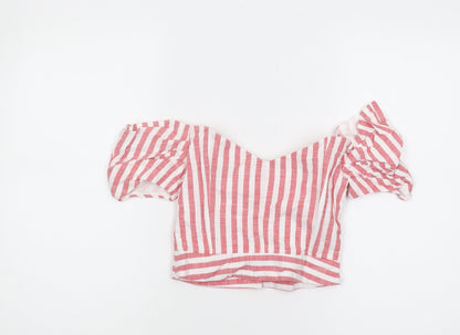 Womens UK Size 4 Topshop Multicoloured Cropped Blouse