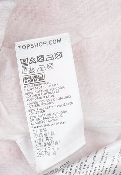 Womens UK Size 4 Topshop Multicoloured Cropped Blouse